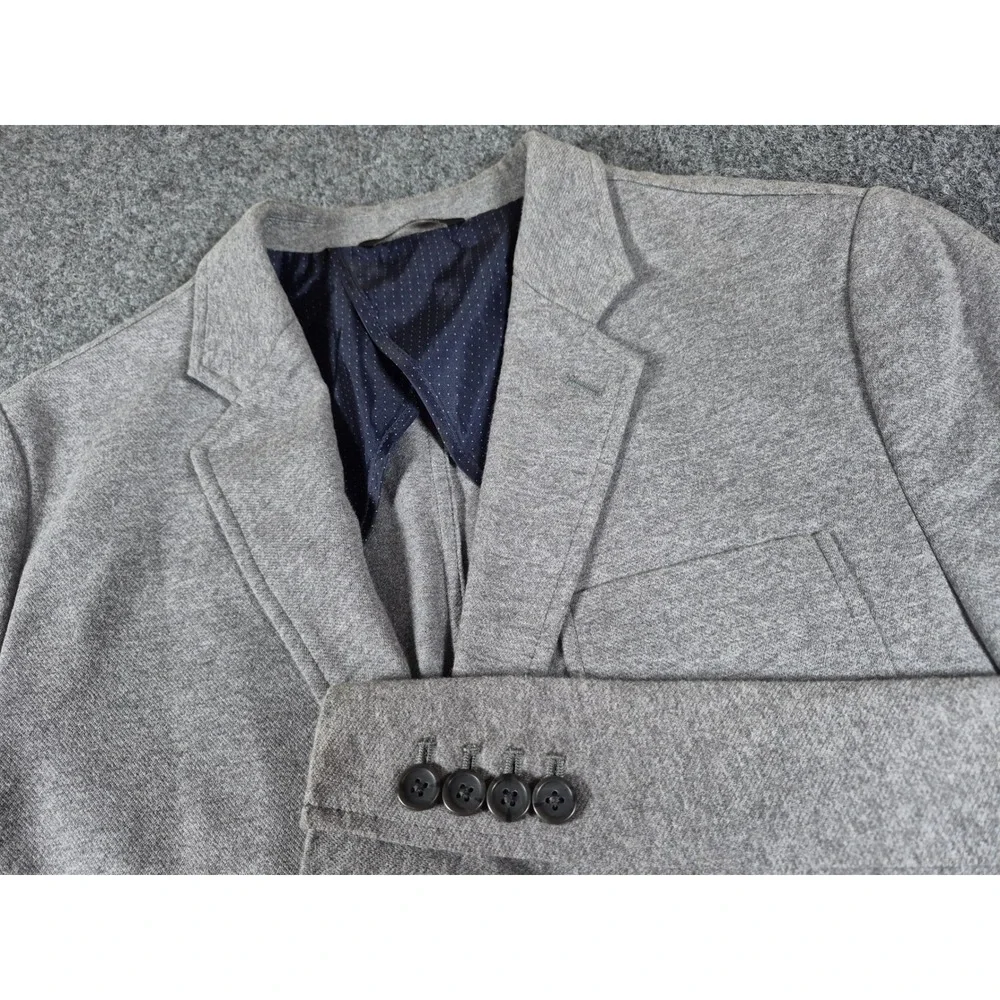 Banana Republic Mens 44R Tailored Slim Fit Gray Knit Blazer Sport Coat Jacket